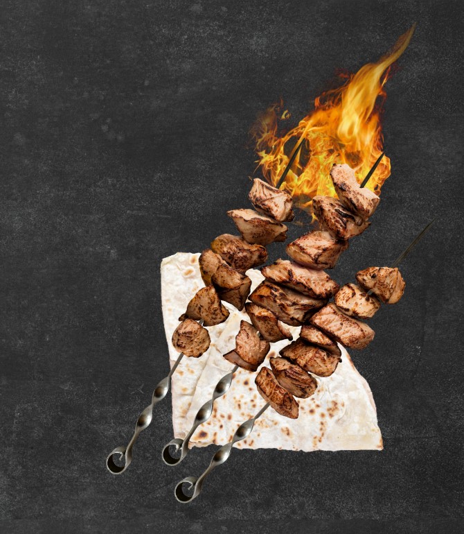 Шашлык из свиного окорока