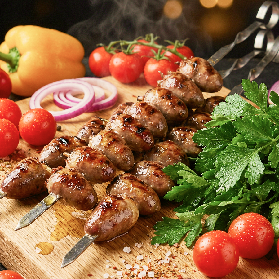 Шашлык из куриных сердечек