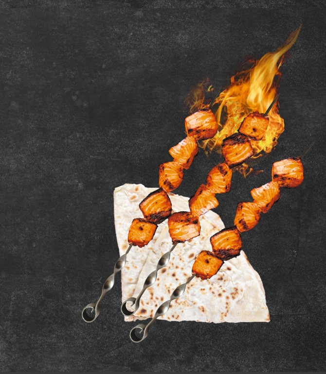 Шашлык из семги (лосося)